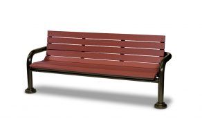 6′ Recycled Plastic Contemporary Bench with Back – In-ground