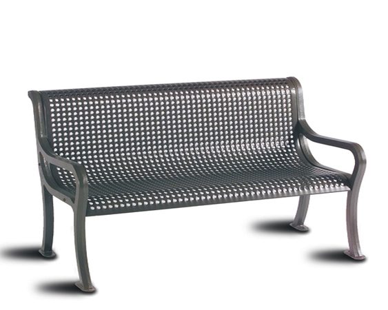 6' Courtyard Bench with back  - Diamond - Portable/Surface Mount (MRCY420D)