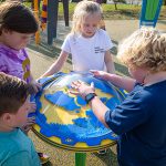 Children playing with spinatorium