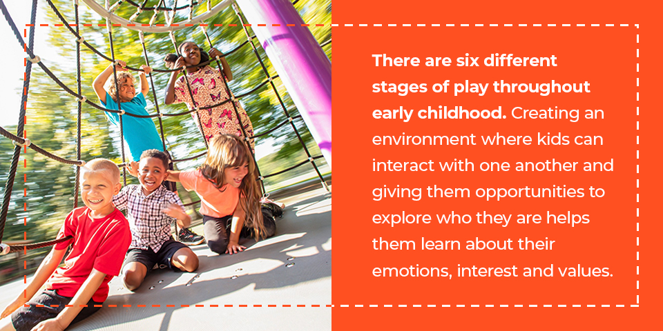There are six different stages of play throughout earlychildhood.