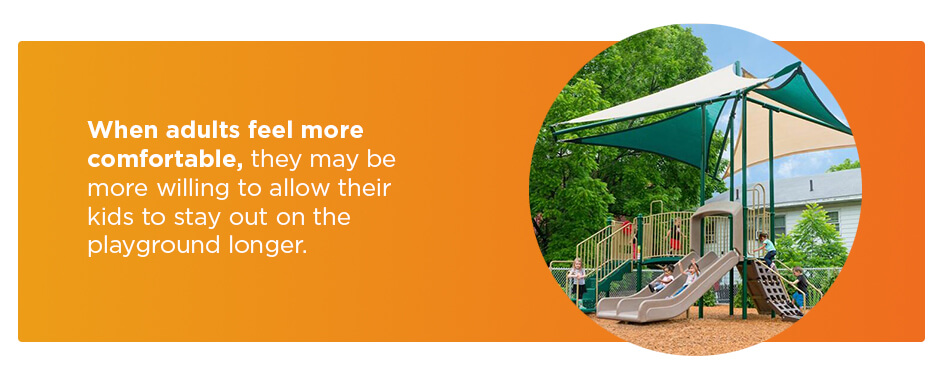 When adults fell more comfortable, they may be more willing to allow their kids to stay out on the playground longer.