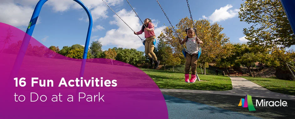 Children Swinging At Park