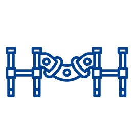 a blue line drawing of a playground crawl tube