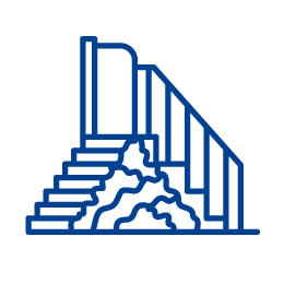 a blue line drawing of transfer points