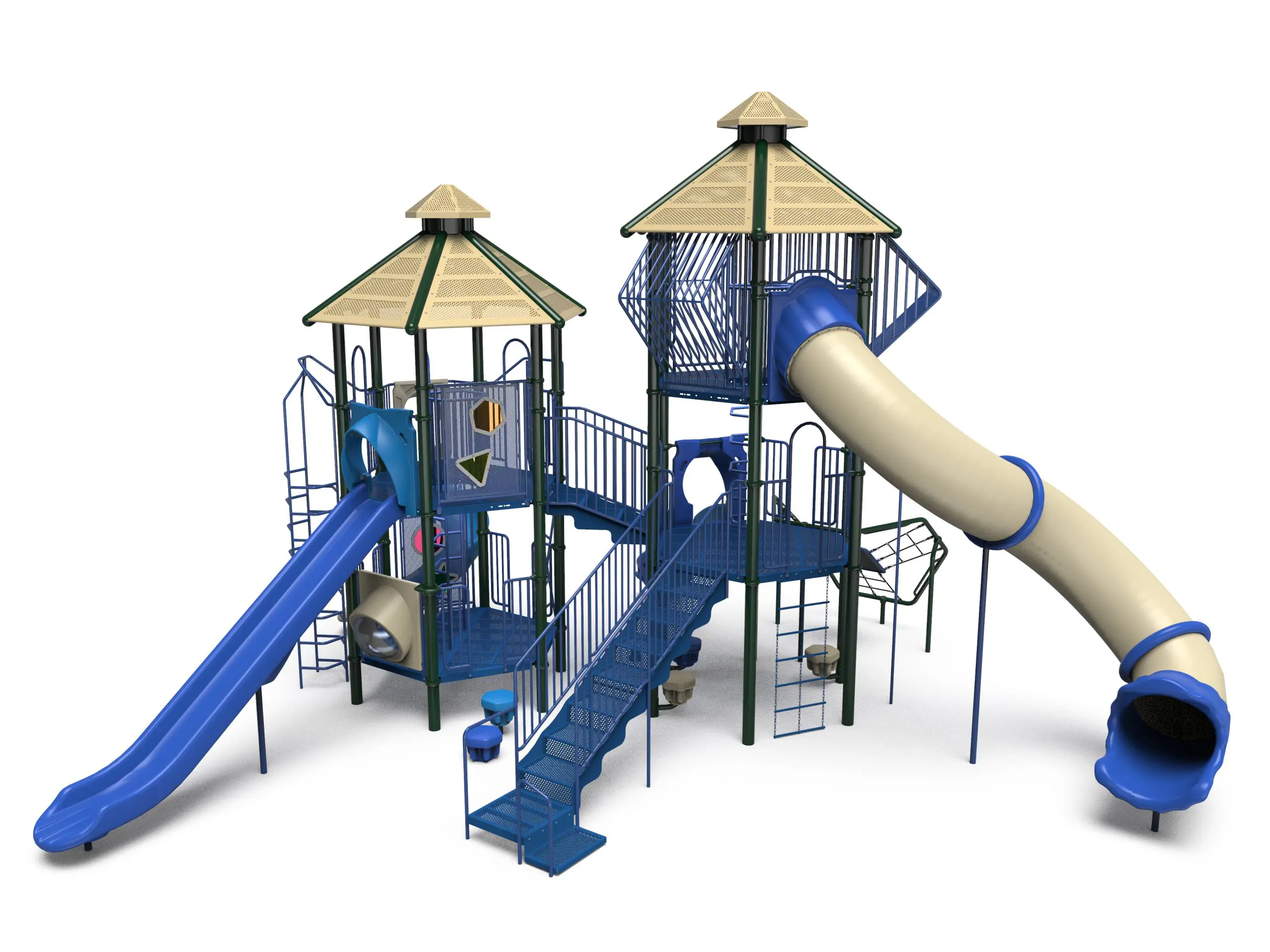 Outdoor Play Structure with 2 Towers | Miracle Recreation