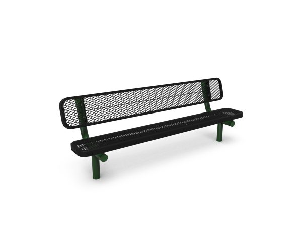 6' Bench with Back - Diamond - In-Ground (MRSG303DW)