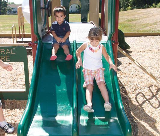 Side by side playground slide