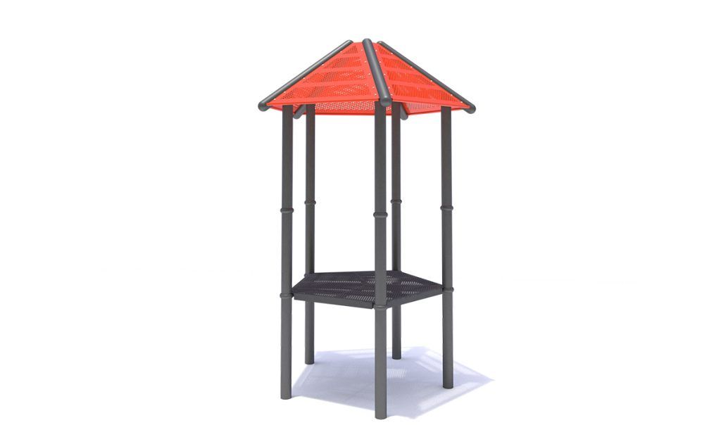 Pentagon Roof with Mesh Steel Panels