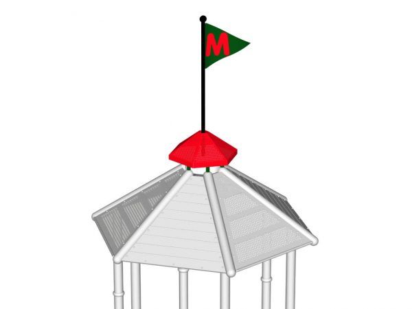 Cupola with Flag Pole for Hexagon Roof