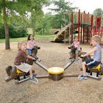 Four way animal hopper for playgrounds